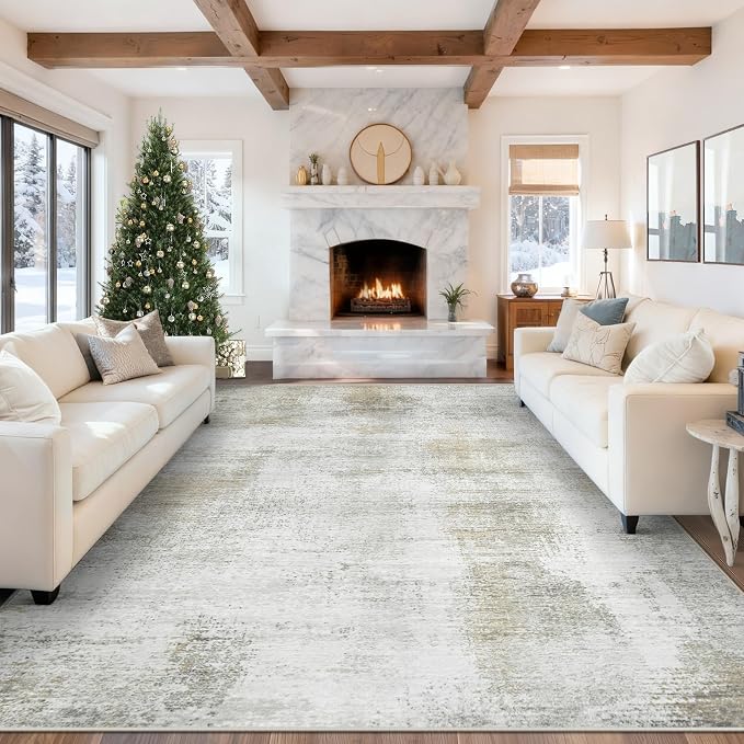 8x10 Area Rugs for Living Room: Washable Modern Abstract Rug Large Soft by LOSBULAKE