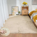 5x7 Area Rug Light Brown Beige Plush Shaggy Rugs by ORINOVA