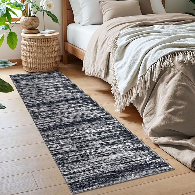 2x6 Modern Abstract Runner Rug for Hallways, Non-Shedding Washable Rug for - Image 3
