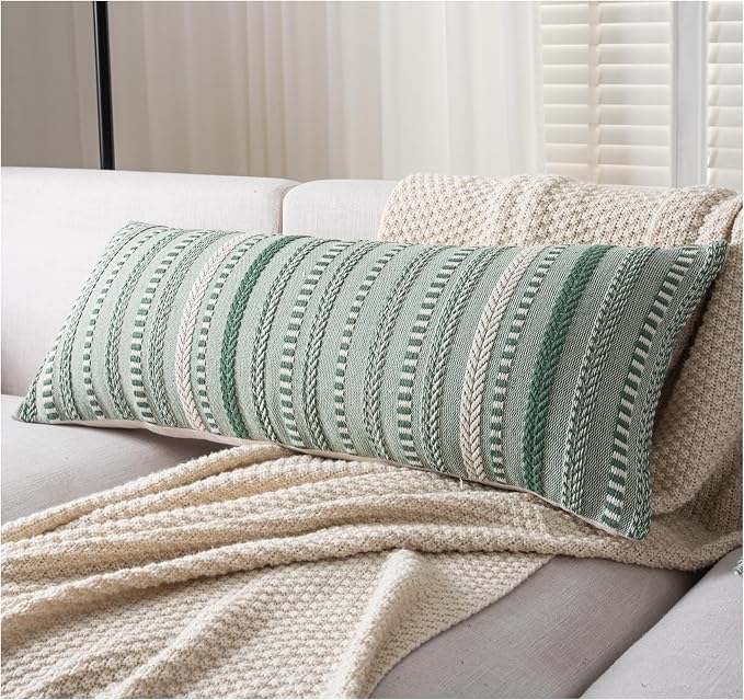 Boho Lumbar Pillow Covers 14x36 Long, Farmhouse Decorative Couch Pillow Cases by Cethom