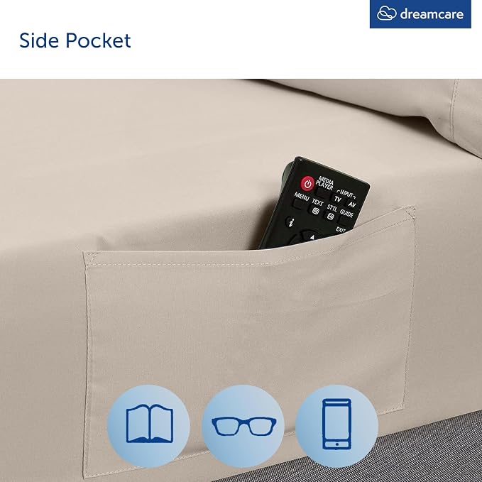 DREAMCARE King Size Sheets Set – 4 pcs Cooling Sheets – up to 21” Deep Pocket - Image 6