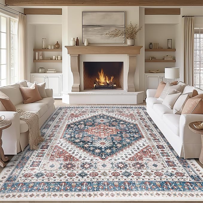 zesthome 8x10 Area Rugs for Living Room, Non-Slip Backing Washable Rugs by Zesthome