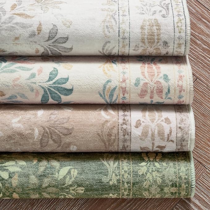 jinchan Green Floral 2x3 Rug for Entryway - Image 9