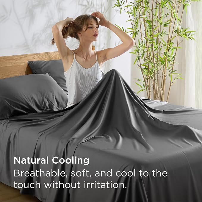 Bedsure Full Size Bed Sheets, Cooling Sheets, Rayon Derived from Bamboo - Image 4