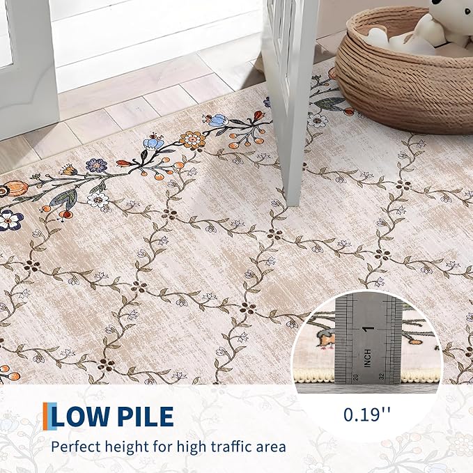 Garveehome 5x7 Washable Floral Area Rugs - Image 6