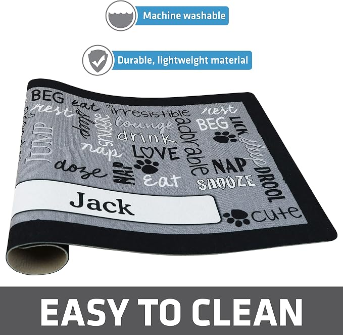 Drymate Personalized Pet Bowl Placemat, Custom Dog & Cat Food Feeding Mat - Image 4