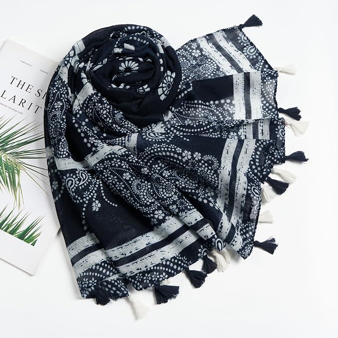 Scarf for Women Lightweight Soft Floral Leopard Printed Scarves Fall Winter - Image 4