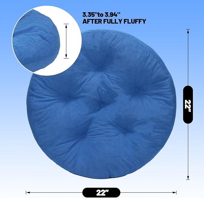 Meditation Floor Pillow Set of 2, Round Large Pillows Seating - Image 2