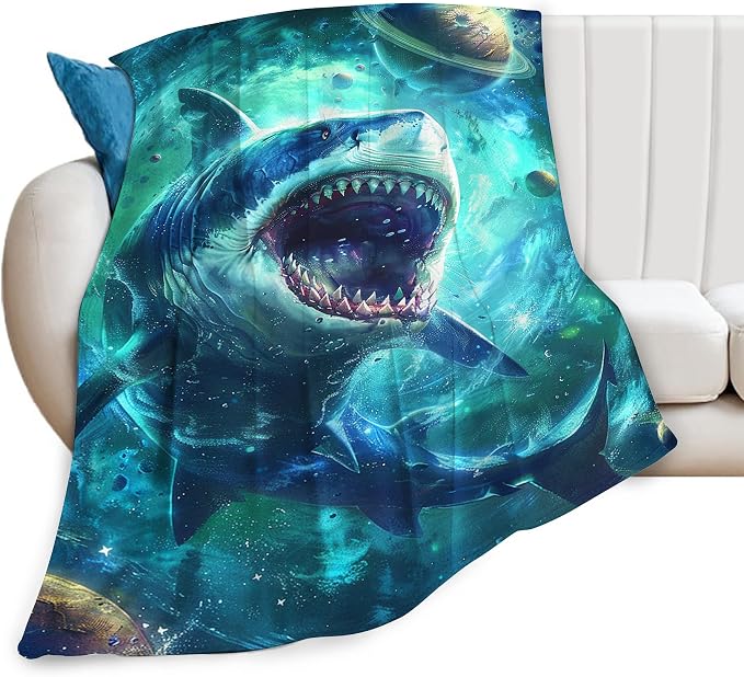 Funny Shark Blanket Fantasy Shark Throw Blanket Shark Gifts and Decor Shark by citari