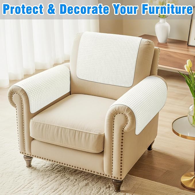Couch Arm Covers, Sofa Arm Covers, Waterproof Armrest Cover - Image 2