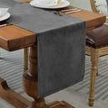 BALCONY & FALCON Velvet Table Runner 14"x95" Dark Gray Luxury Machine Washable by BALCONYFALCON