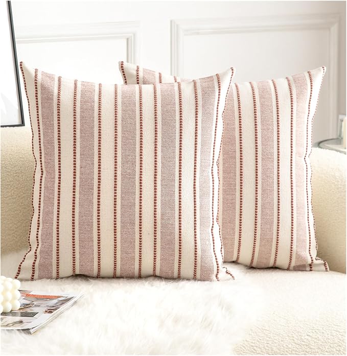 Decorative Boho Throw Pillow Covers, Farmhouse Textured Pillow Case, 20 x 20 by Cethom