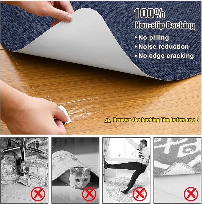Placoot Desk Chair Mat for Hardwood Floor Corduroy Surface 1/6" Thick 55"x35" - Image 4