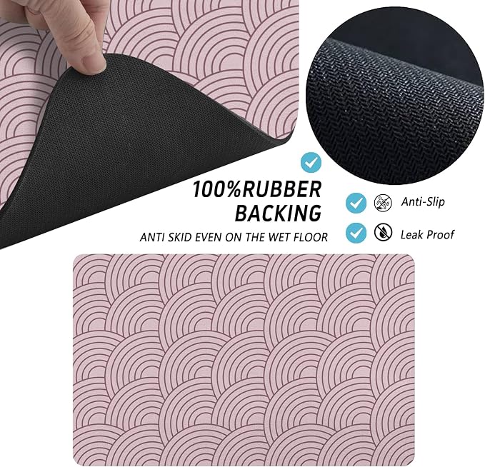 Dog Food Mat for Floors, Absorbent and Quick-Drying Pet Cat Food Mat, - Image 7