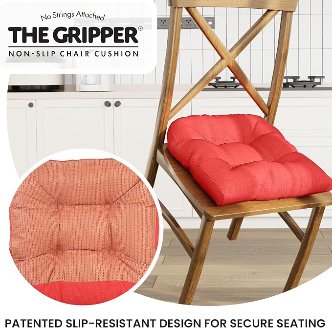 Klear Vu Gripper Overstuffed Universal Non-Slip Dining Chair Cushions - Image 5