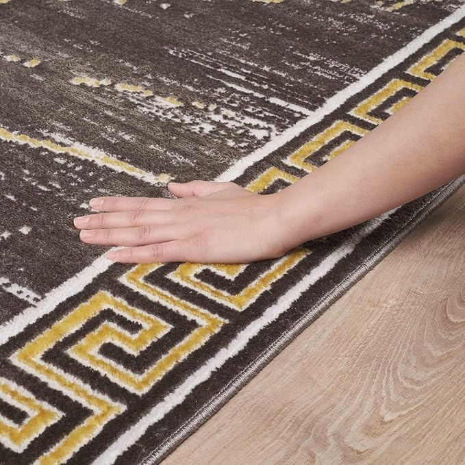 GLORY RUGS Area Rugs Marble 2x7 Brown Carpet Modern Abstract Rug Living Room - Image 5