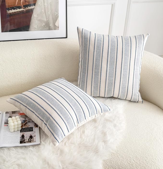 Decorative Boho Throw Pillow Covers, Farmhouse Textured Pillow Case, 22 x 22 - Image 2