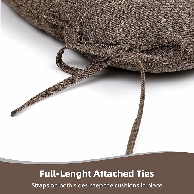 RACE LEAF 17" x 17" Patio Chair Seat Pads Brown - Image 4