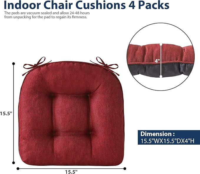 Chair Cushions for Dining Chairs, Seat Cushions for Kitchen Chairs, Indoor Seat - Image 2