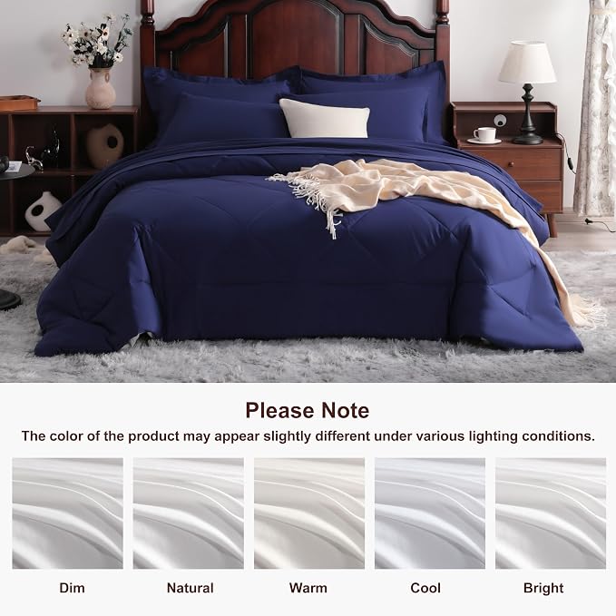 NTBAY Queen Comforter Set with Sheets, 7 Pieces Soft and Breathable Queen - Image 8