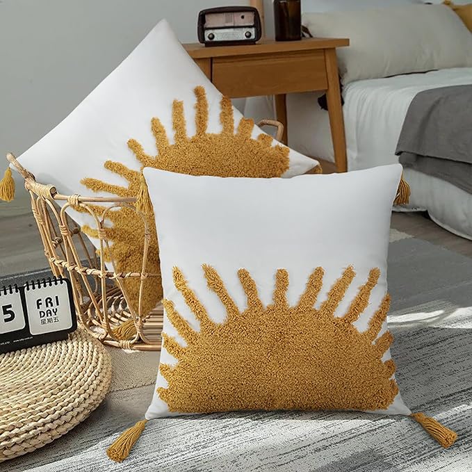 Adabana Boho Throw Pillow Covers 20x20, Decorative Tufted Pillows Cover - Image 4