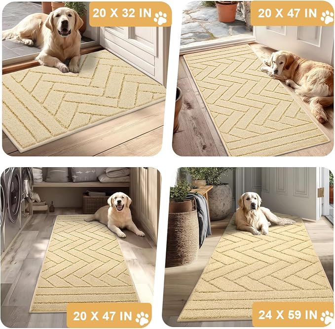 Tindbea Dog Mat for Muddy Paws, Absorbs Moisture Dirt Non-Slip Washable Mud Mat - Image 6