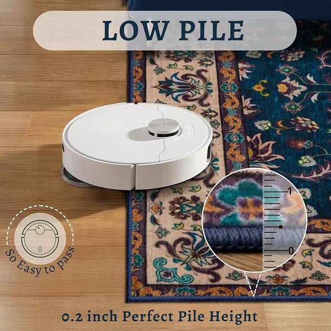 Tangsoo 2x3 Washable Rugs for Entryway, Small Area Vintage Floral Rug Non-Slip - Image 3