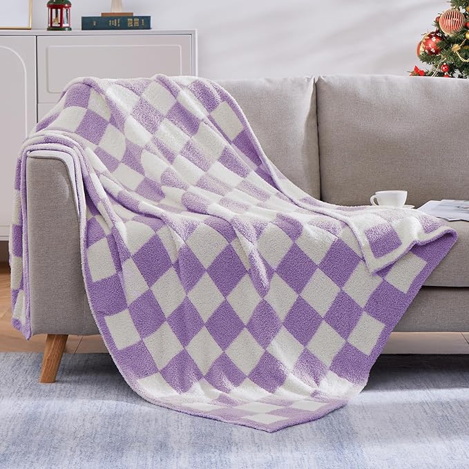 WRENSONGE Checkered Throw Blanket, Travel Lightweight Bed Blanket by WRENSONGE