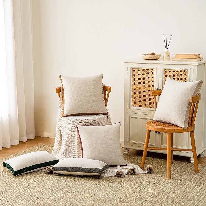 a moment Loop Yarn Linen-Like Pillow Cover Natural Soft Decorative Throw Pillow - Image 6