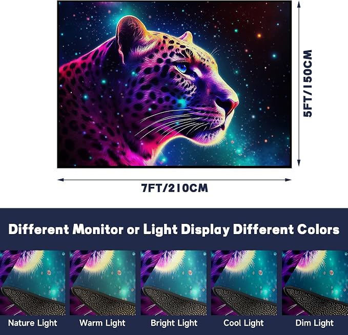 5' X 7' Galaxy Leopard Rug Fierce Panther Head Area Rugs - Image 2