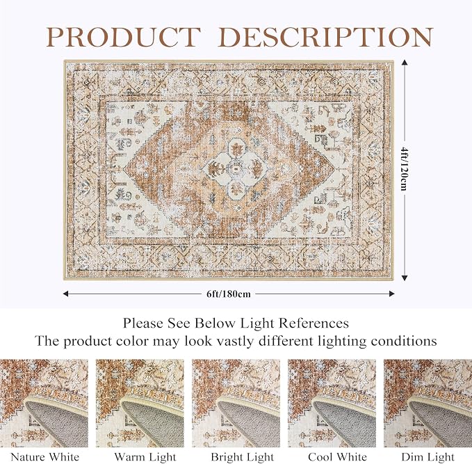 Lahome Boho Area Rug for Living Room - Image 2