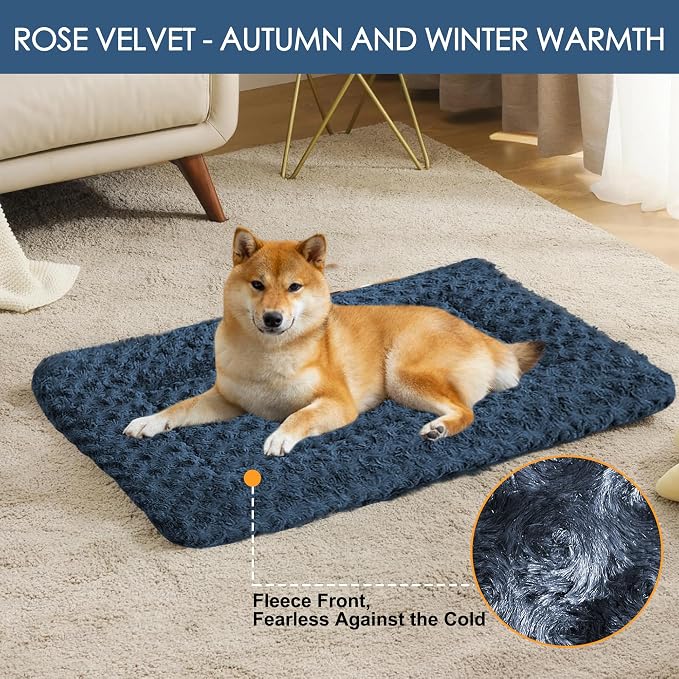 4 Pcs Washable Dog Bed Plush Orthopedic Outdoor Crate Mat - Image 2
