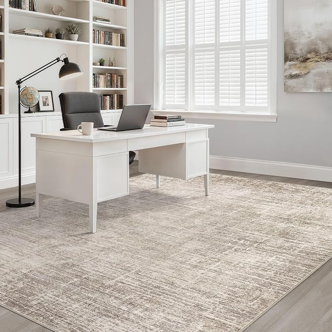 6x9 Area Rugs Living Room: Washable Large Neutral Brown Rug Abstract Soft - Image 7