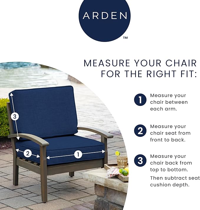 Arden Outdoor Deep Seat Cushion Set, 22 in x 24 in, Weather-Proof, Rain-Proof - Image 3