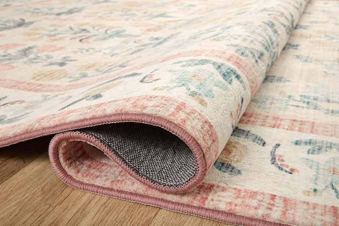 Loloi Rifle Paper Co. Eden Collection EDE-01 Mughal Rose Blush 2'-0" x 5'-0" - Image 4