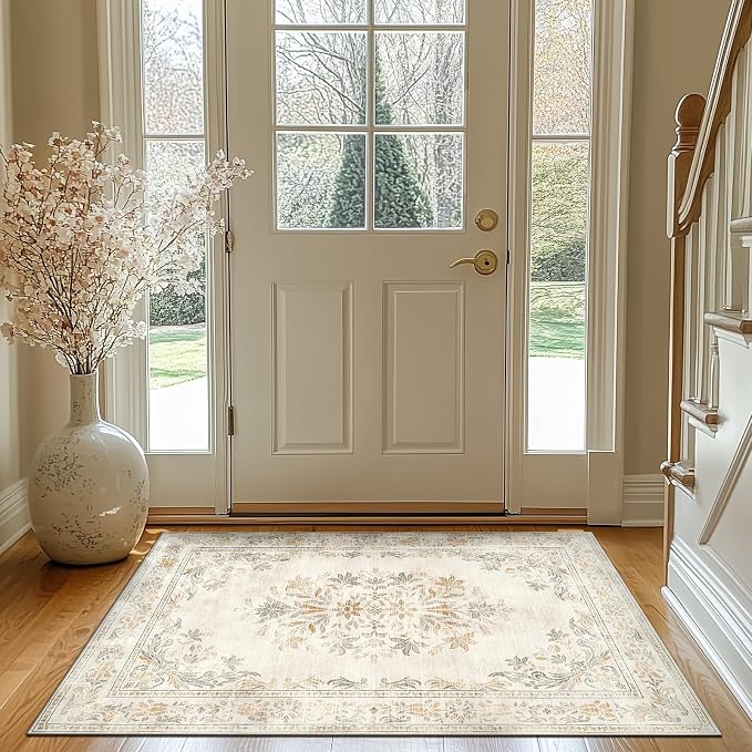 jinchan Vintage Floral 3x5 Area Rugs - Image 4