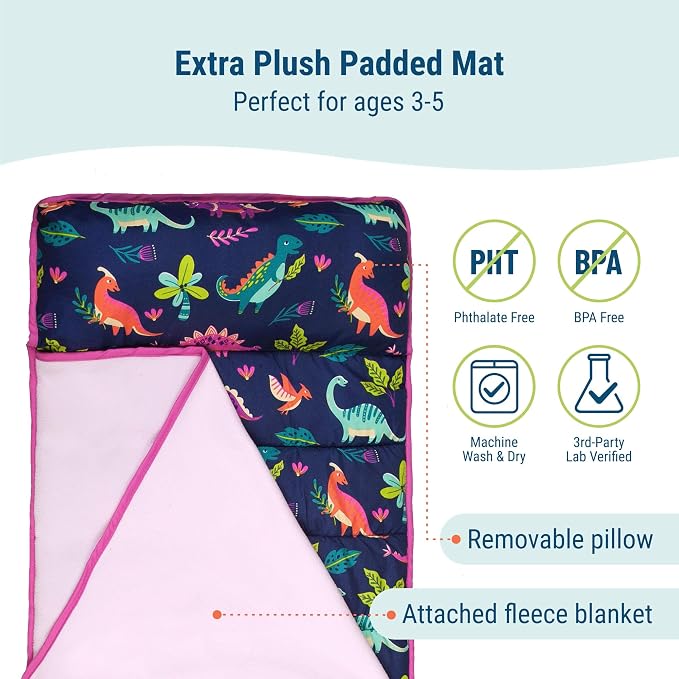 Wildkin 43-inch Kids Nap Mat – Soft Microfiber Toddler Sleeping Mat - Image 2