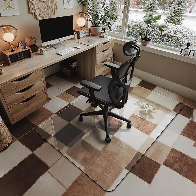 Office Chair Mat for Carpet & Hardwood, Upgraded 36" x 48" Dual Use Tempered - Image 3