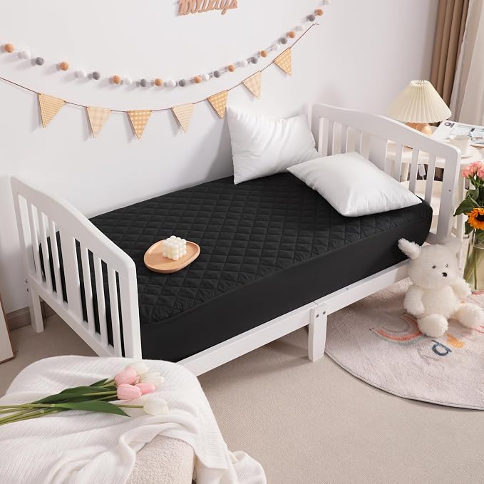 NTBAY 2 Pack Waterproof Crib Mattress Protector, Quilted 28"x52" Toddler Fitted - Image 7
