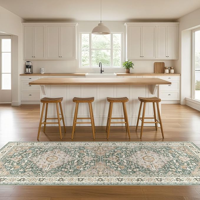 Runner Rug Kitchen Washable Rugs: 3x10 Non-Slip Abstract Soft Modern Stain - Image 7