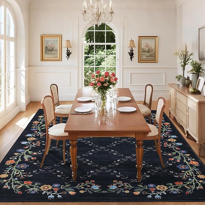 GarveeHome 9x12 Washable Floral Area Rugs - Image 2