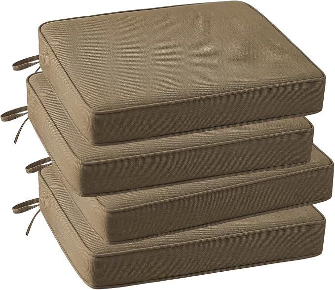Outdoor Sunbrella Square Corner Seat Cushion, 18.5"x16"x3", Non Slip Seat by Supdurplus