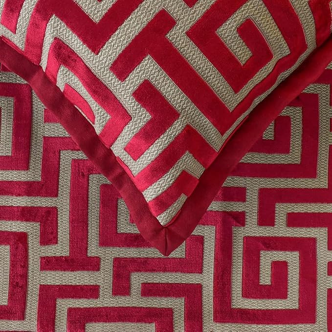 The HomeCentric King/Queen/Twin Red Decorative Queen 74"x18" Bed Runner - Image 2