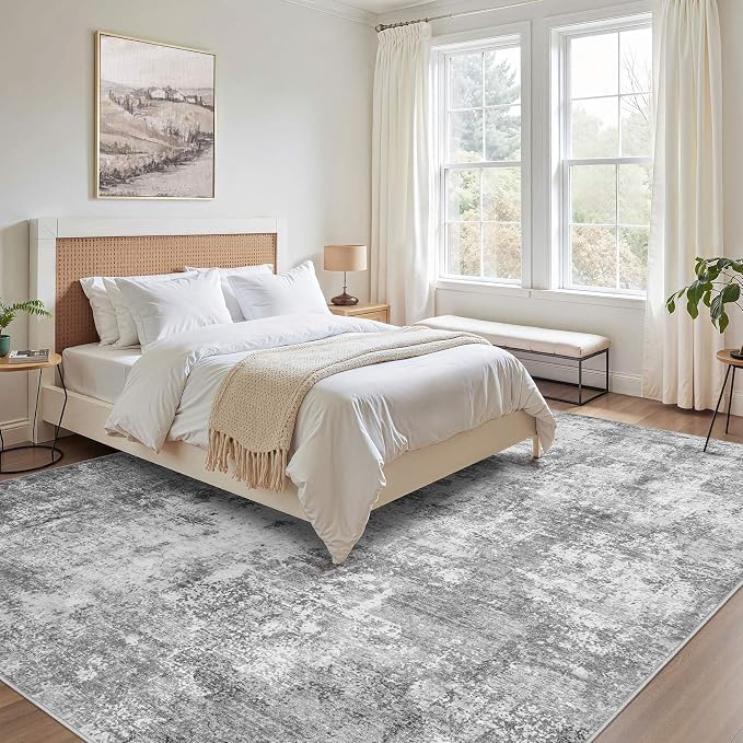 Washable 10X12 Area Rug: Modern Abstract Soft Non-Slip Indoor Rugs - Image 3
