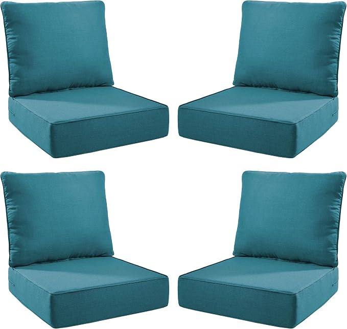 Luxury Outdoor Seat Cushion Set-24 x 24 x 6 Inch Outdoor Chair Cushions by NatureComfyOutdoorFurniture
