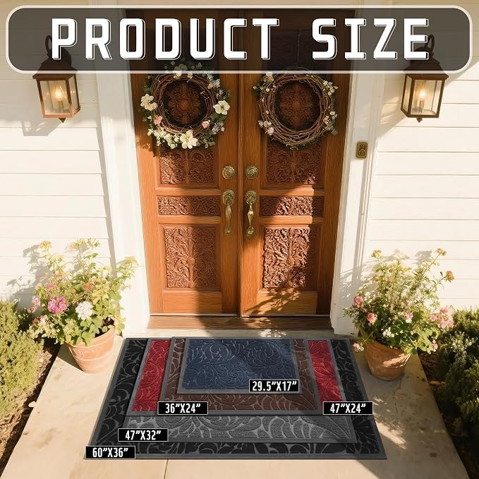 Yimobra Extra Large Door Mat 60x36, Waterproof Sturdy Outdoor Mats - Image 2