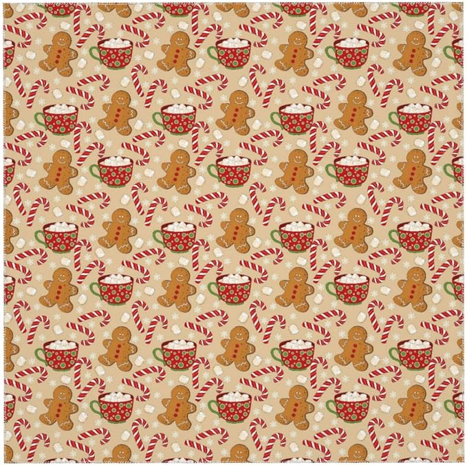 Christmas Tablecloth Square 54×54 Inch, Gingerbread Man Candy Cane Holiday - Image 5