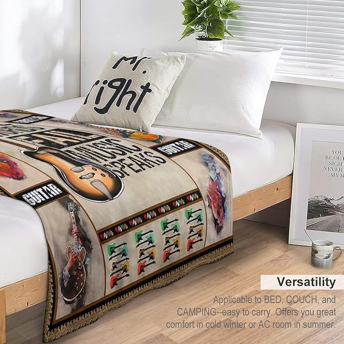Guitar Blanket Guitar Gifts for Boys Men Music Throw Blanket for Kids Adults - Image 5