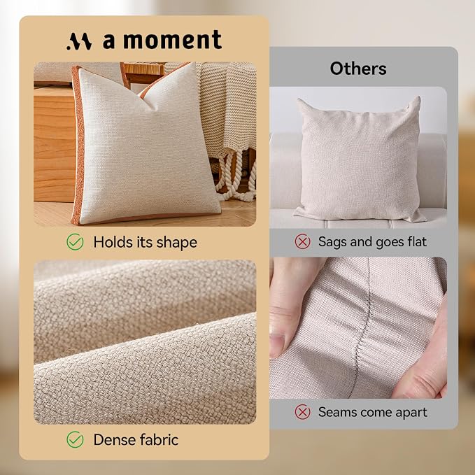 a moment Loop Yarn Linen-Like Pillow Cover Natural Soft Decorative Throw Pillow - Image 3