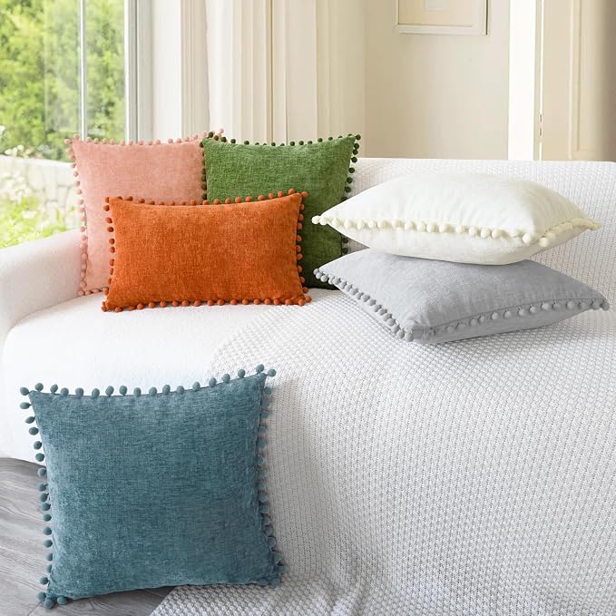 CaliTime Throw Pillow Covers Decorative 18 X 18 Inches Pack of 2 Cozy Solid - Image 4